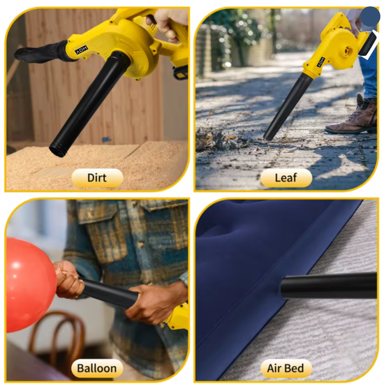 ADM Bezprzewodowa Dmuchawa Elektryczna –  niebieska | z podwójnym akumulatorem 21V