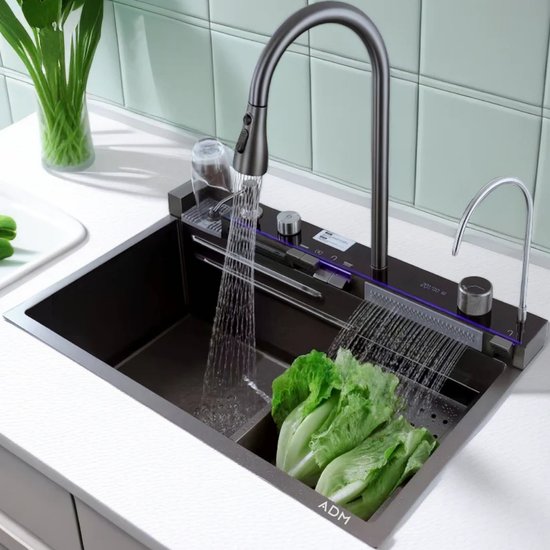 535 : ADM Smart kitchen sink with pull-out faucet