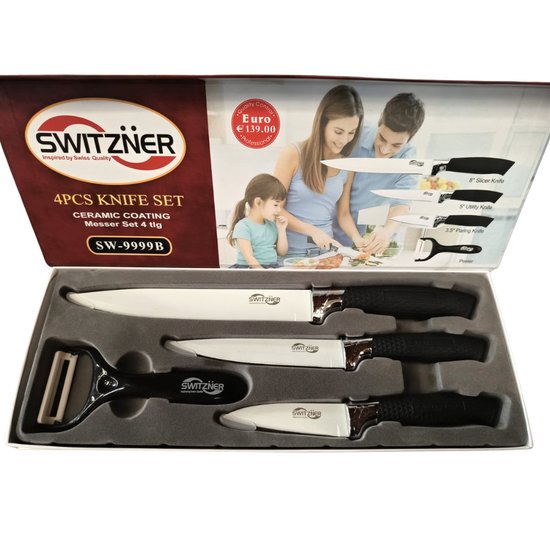 4-Częściowy zestaw noży ceramicznych białe