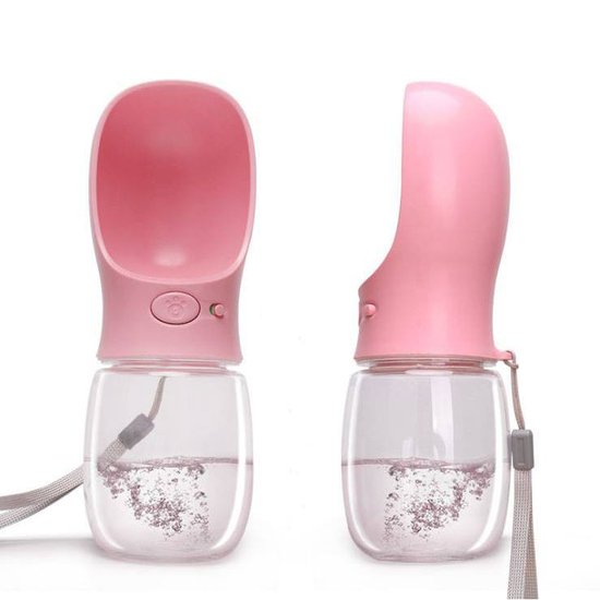 Przenośna Butelka Poidło dla Psa 350ml – Różowa