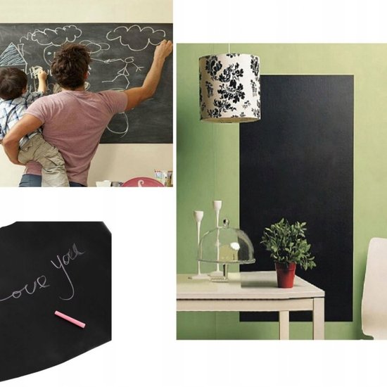 063 : Self-adhesive chalkboard 200x40 5x chalk