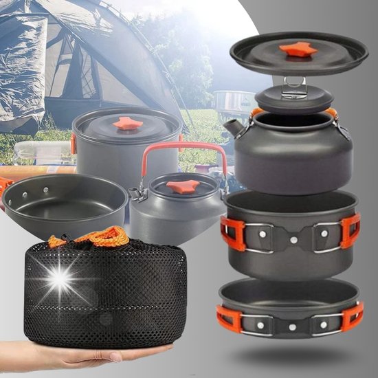 Przenośny zestaw naczyń kempingowych