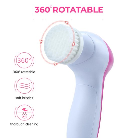 5-w-1 elektryczna szczoteczka do twarzy | 5 końcówek w zestawie