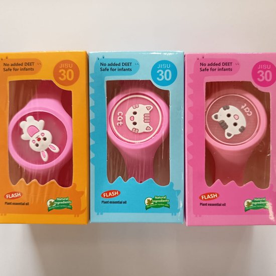 064-7 : Watch band for children mosquito against - pink