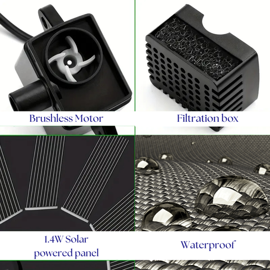 360 : Solar mini garden fountain floating pump