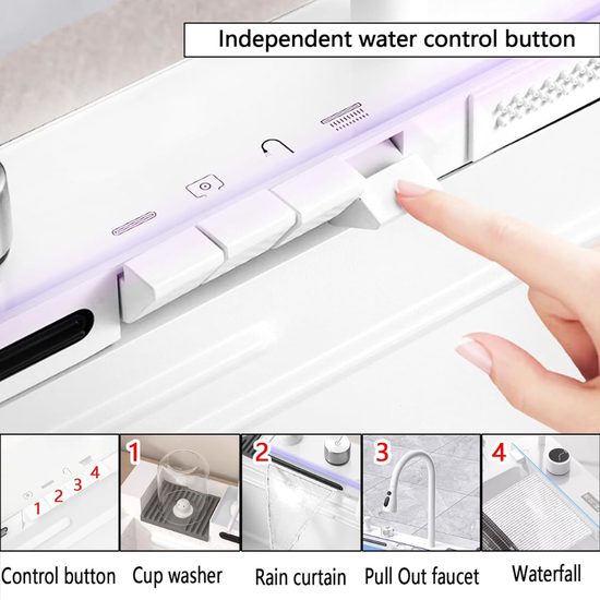 587 : ADM Smart kitchen sink with pull-out faucet
