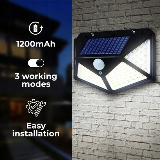 012 : Solar led lamp motion sensor wall lamp black sh-100