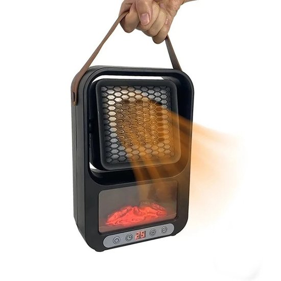 6073 : Portable Electric heater with LED Fireplace | Remote included