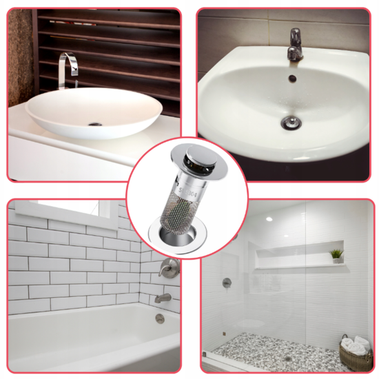 Zatyczka do odpływu zlewu z wyjmowanym koszykiem filtra ze stali nierdzewnej