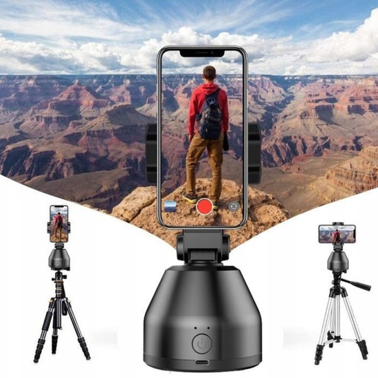 Inteligentny obrotowy uchwyt na telefon 360° z funkcją śledzenia twarzy
