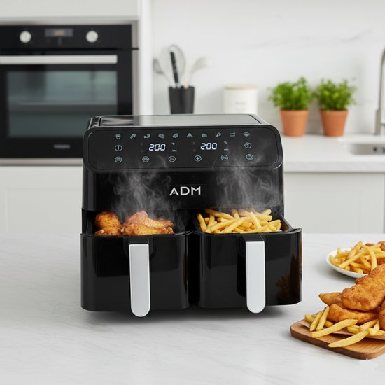 ADM Double Air Fryer – 2-baskets 8l