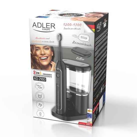 AD 2180b : Adler 2-in-1 sonic toothbrush with irrigator