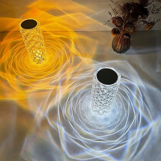 451 : Crystal diamond lamp rose effect usb + remote