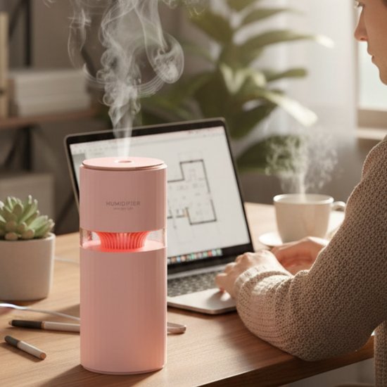 277-1 : 2in1 Desk Humidifier and Night Light-Pink