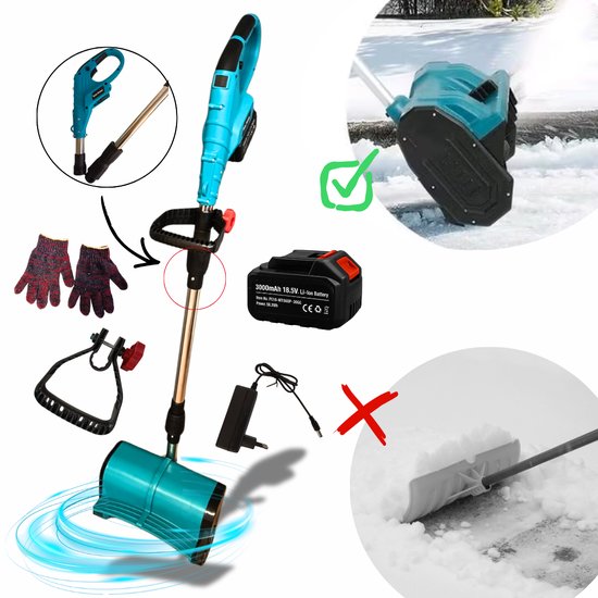 Cordless electric snow shovel