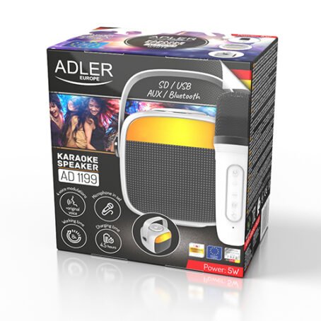 AD 1199w : Adler Karaoke Speaker with Microphone – SD/USB/AUX/Bluetooth