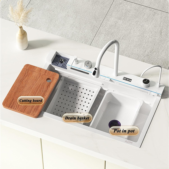 ADM Inteligentny zlewozmywak kuchenny z wyciąganą barerią