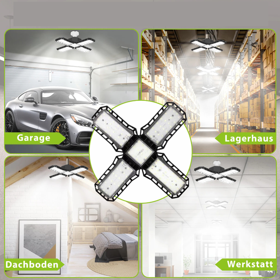 166 : High-Power Foldable LED Lamp for Garage, Warehouse & Workshop