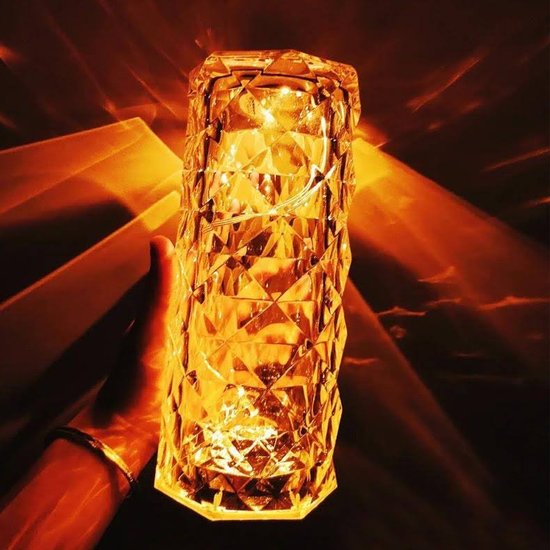 451 : Crystal diamond lamp rose effect usb + remote