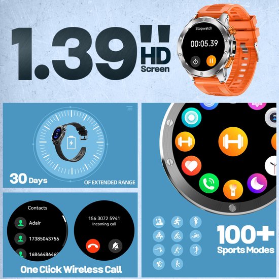 6092 : Smartwatch V21 with flashlight | 100+ sports modes