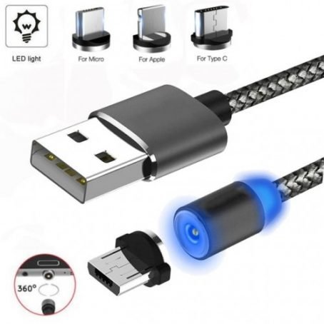 212 : Magnetic Fast Charging Cable | 3-in-1 micro USB, TPC, Lightning