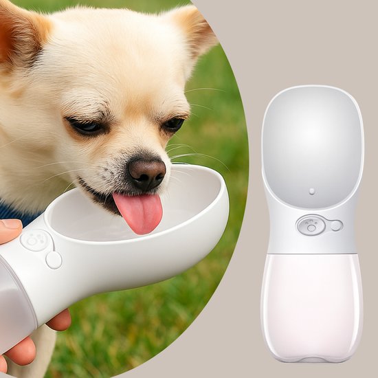 016-3 : Portable Dog Water Bottle 350ml-White