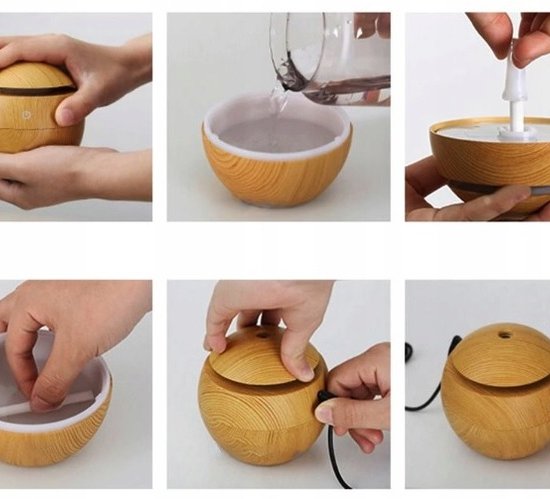 113 : AIR HUMIDIFIER DIFFUSER USB AROMATHERAPY 3 Colors Available