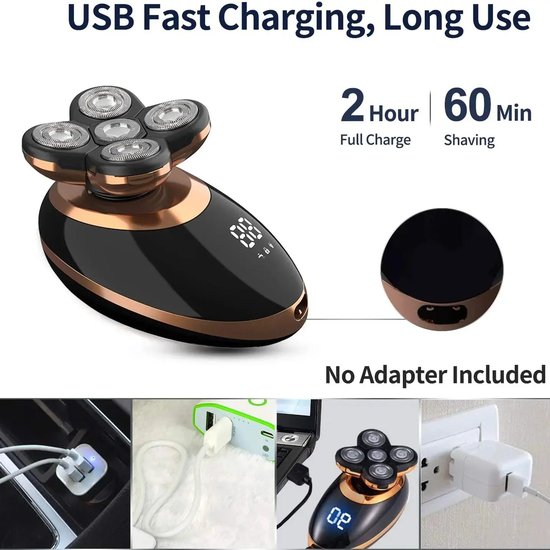 036 : 5-in-1 Men's electric shaver | Waterproof, rechargeable & multi-functional