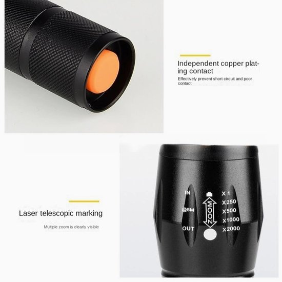 290 : Super strong tactical flashlight | Two types of power supply