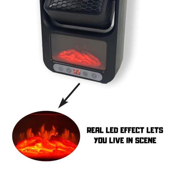6073 : Portable Electric heater with LED Fireplace | Remote included
