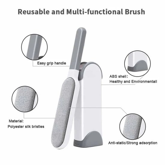 230 : Pet hair remover brush – self-cleaning for clothes, furniture & car