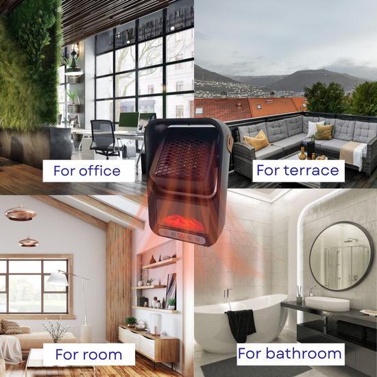 6073 : Portable Electric heater with LED Fireplace | Remote included