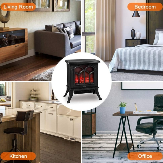 2077 : ADM Electric fireplace heater | 3D visual flame