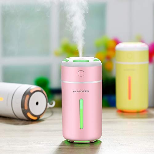 141-1 : Portable 230ml Car Air Humidifier and LED Purifier - Pink