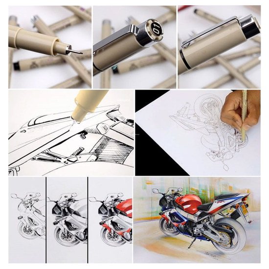 501 : Fineliner markers for sketching | 9-Piece Set