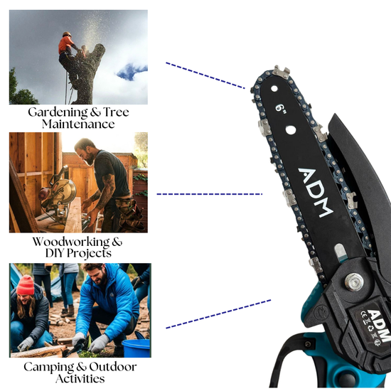 Akumulatorowa mini piła elektryczna ADM – niebieska