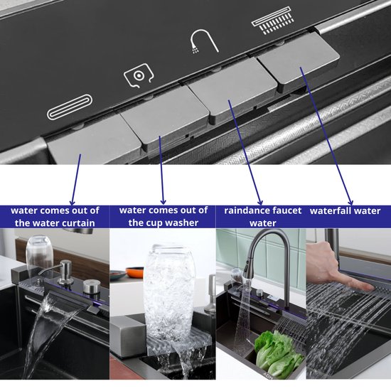 535 : ADM Smart kitchen sink with pull-out faucet