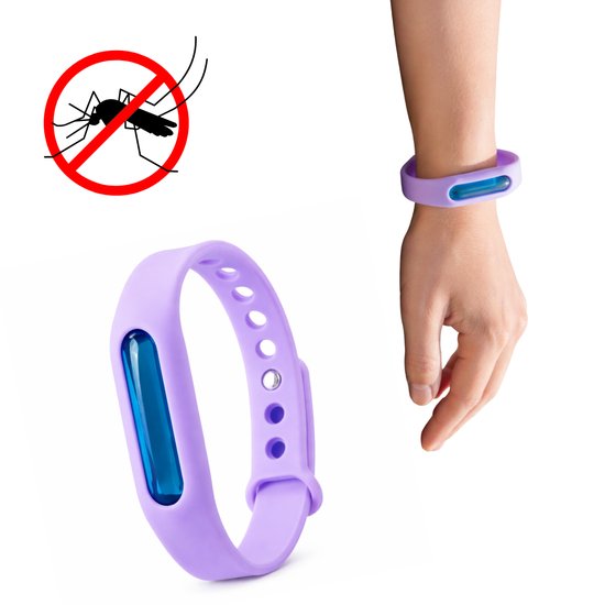 Silikonowa Bransoletka Odstraszająca Komary | Naturalna Ochrona Przed Owadami - Fioletowy