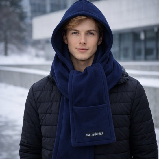 7030-1 : Scoodie Detachable Hooded Scarf-Night Navy-size R