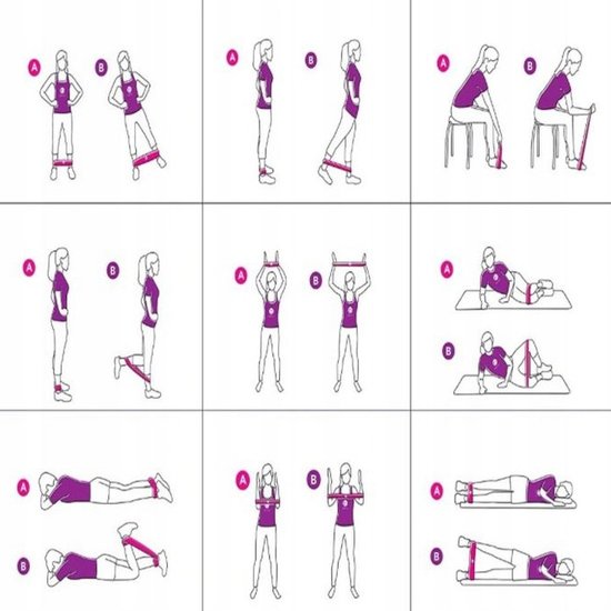 020 : RUBBER EXERCISE BANDS 5x MINI BAND FITNESS SET