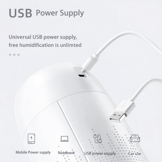 382 : 1.2L Air Humidifier for Aromatherapy with LED Light-white