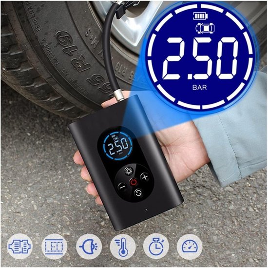 Inteligentna bezprzewodowa pompa powietrza z oświetleniem LED | 150 PSI