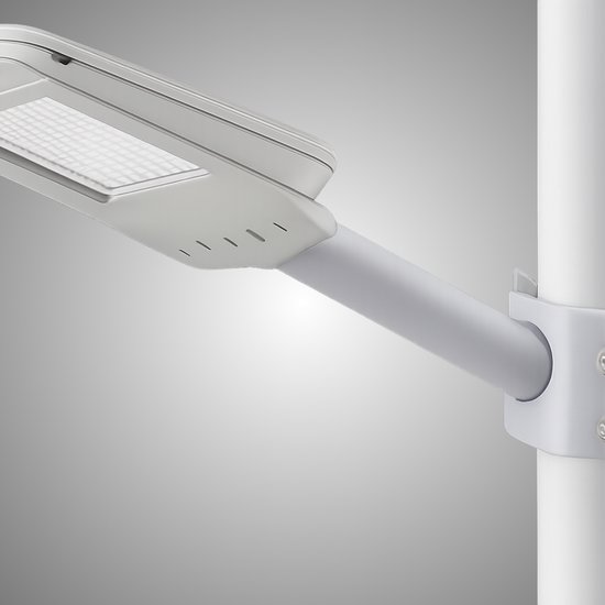 Uchwyt wysięgnik lampa uliczna latarnia solarna biała