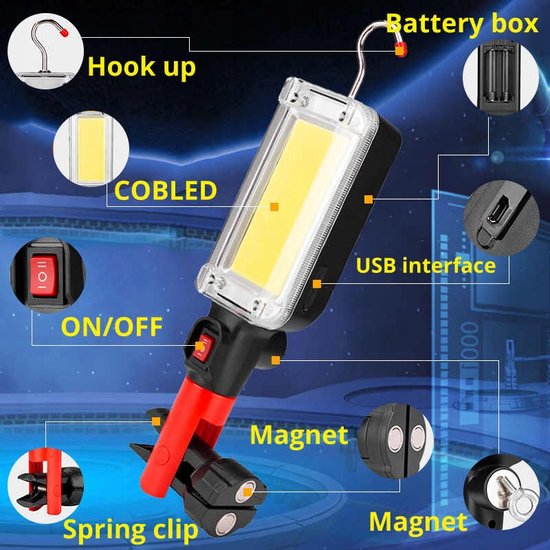 103 : Workshop lamp 3in1 led cob battery