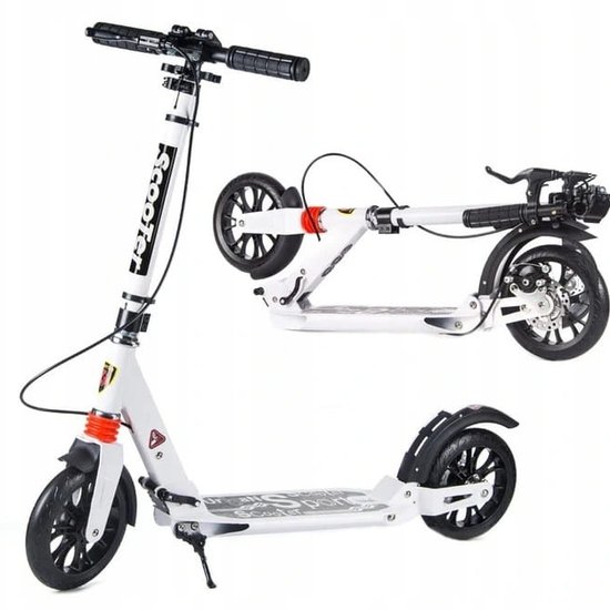 116D : Foldable scooter, disc brakes-white