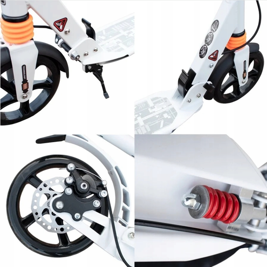 116D : Foldable scooter, disc brakes-white