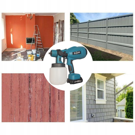 537 : ADM cordless paint sprayer 21V | 2 lithium batteries