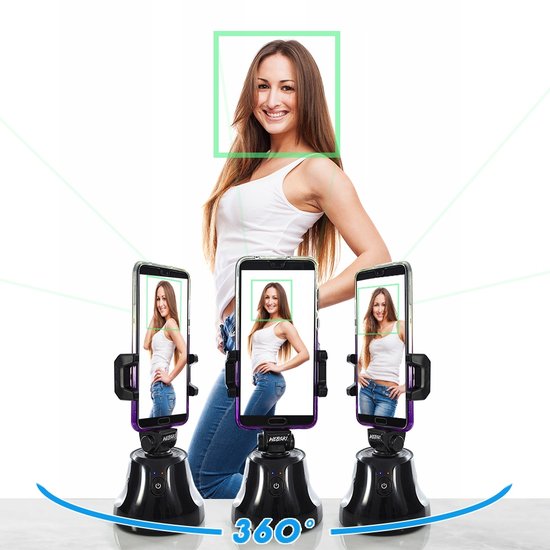 044 : 360° smart rotating phone holder with face tracking