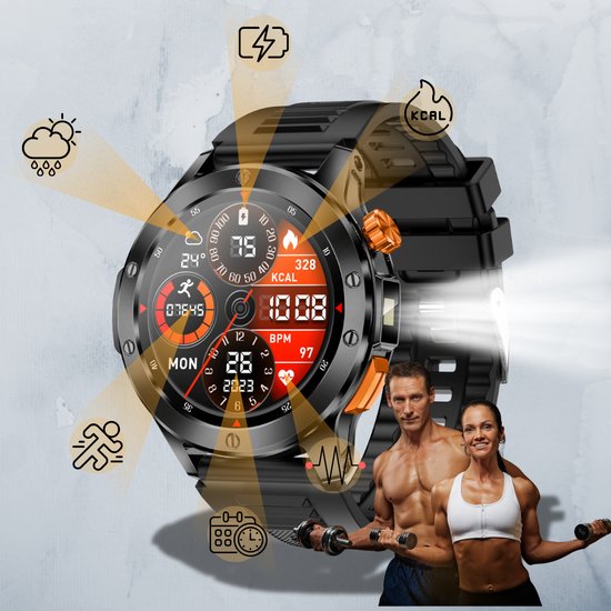 Smartwatch V21 with flashlight | 100+ sports modes