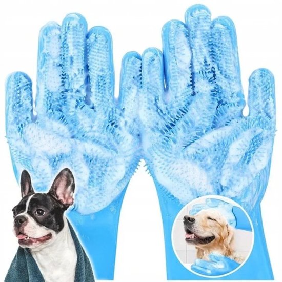 074-1 : Multipurpose silicone scrubbing gloves-blue